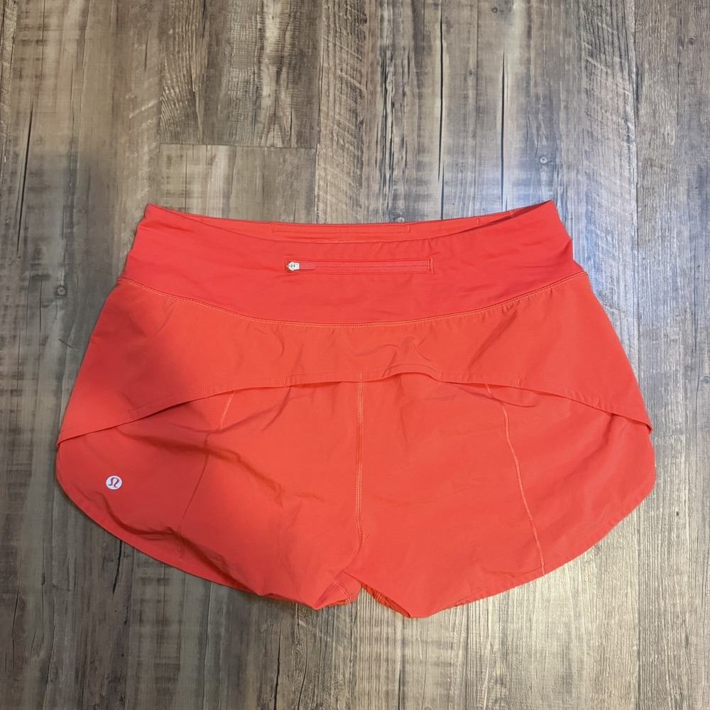 Lululemon Speed Up Lined Short Size 8 Orange/Red Casual Travel Gym Running